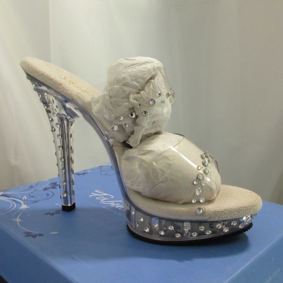 CLEAR Competition SHOE  5" Clear Rhinestones Heels Women' Shoes BRAND new - Picture 4 of 5